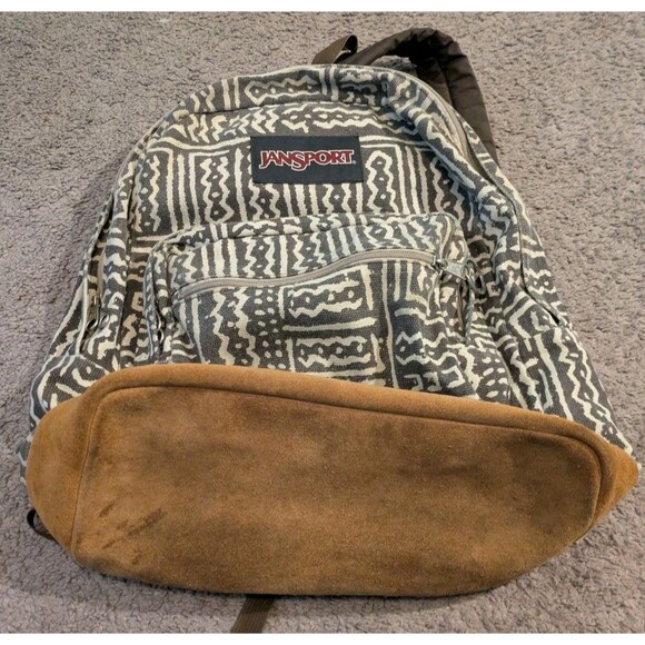 Jansport Aztec Print Leather Suede Backpack - Picture 2 of 9